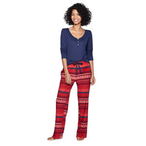 Stars Above Women's Henley Pajama Set - Soft Sleepwear, 2-Piece, Size L